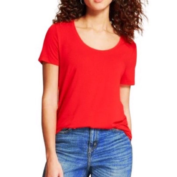 a new day Tops - 🔆3/$20🔆 a new day | Red Scoop Neck T-Shirt